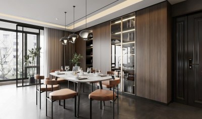 现代家居餐厅3D模型下载
